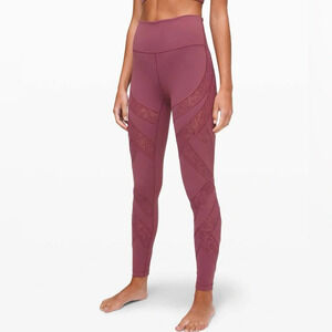 Lululemon Wunder Under High-Rise Tight Flocked 28" Floral Plumful Size 2